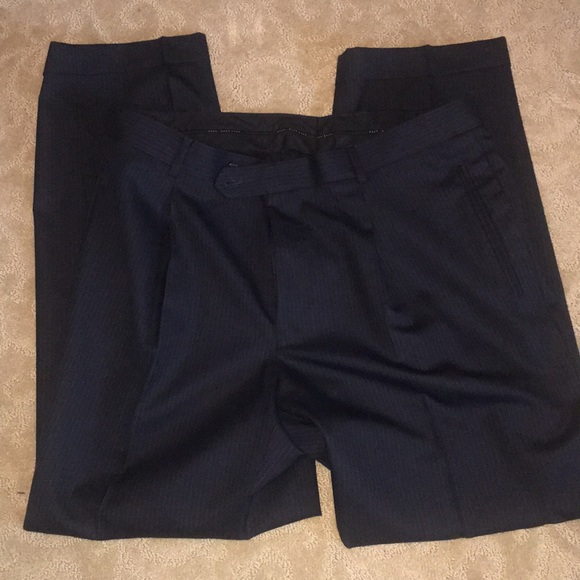 Hugo Boss Mens Sup120 navy pinstripe suit  46 Long - Picture 7 of 8